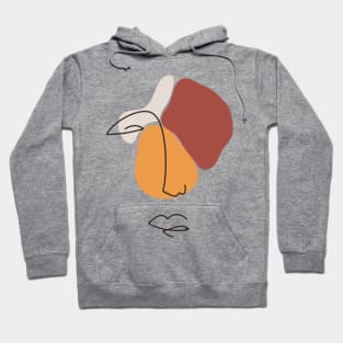 Boho minimal abstract faces Hoodie